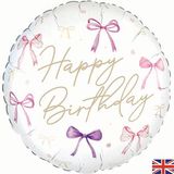 Oaktree 18inch Bow Happy Birthday - Foil Balloons